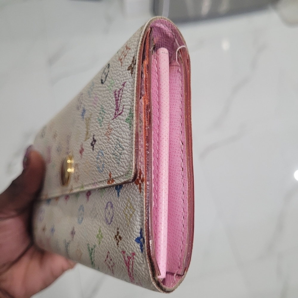 🌈▪️LOUIS VUITTON▪️ Murakami white multi long Sarah wallet ( preowned) - Picture 6 of 14